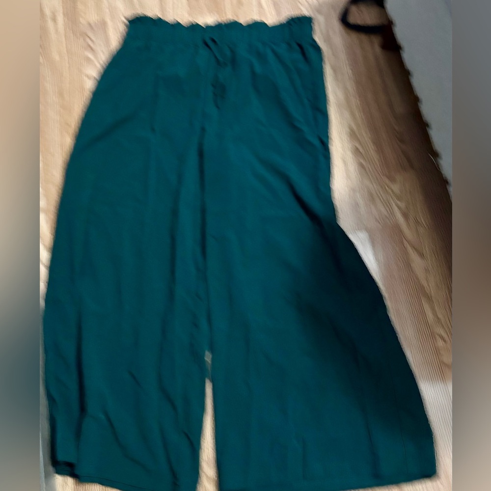 SHEIN Teal Wide-Leg Pants